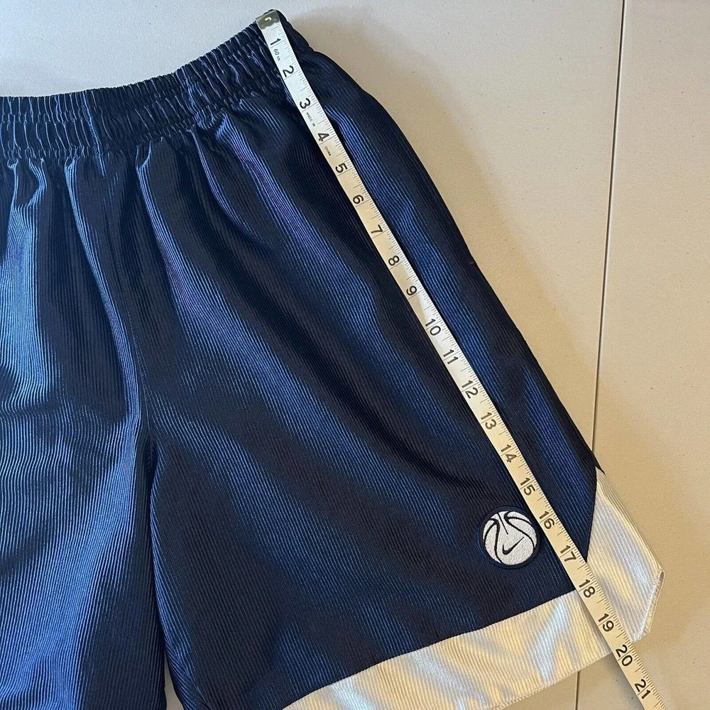 Vintage Nike Basketball‎ Dazzle Shorts Men's Medium Navy Pockets Activewear Y2K